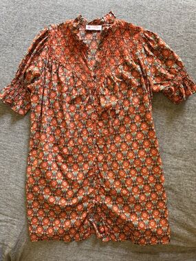 Caryn Lawn Floral Dress — Orange, Mint, Blue